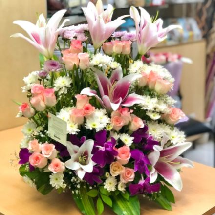 Custom hand-tied bouquet being made to order in Delhi